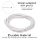 Curtain Wire with Hooks - White